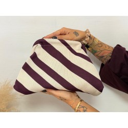 Bolso rayas burdeos