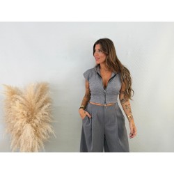 Rebeca cremallera gris
