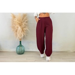Pantalón balloon burdeos