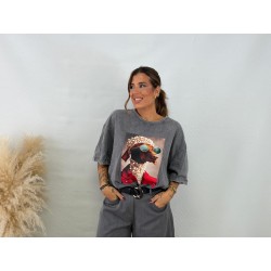 Camiseta oversice lavada...