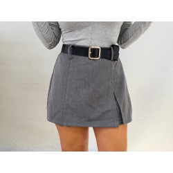 Falda pantalón cinturón gris