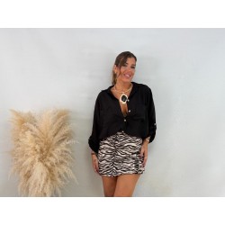 Camisa ajustable negra