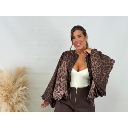 Bomber print marrón