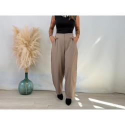 Pantalón balloon pinza taupe