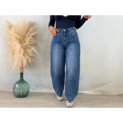 Vaquero wide leg costura