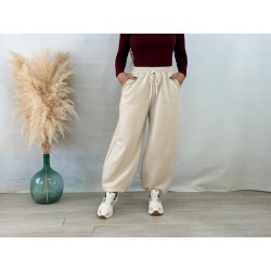 Pantalón jogguer sport beige