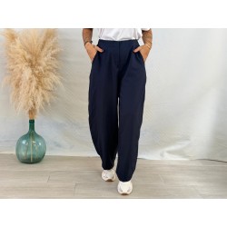 Pantalón balloon pinza azul