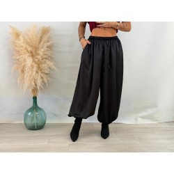 Pantalón jogger raso marrón