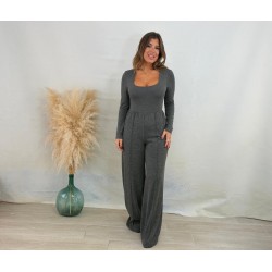 Conjunto pinza cremallera gris