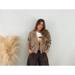 Bomber gabardina camel