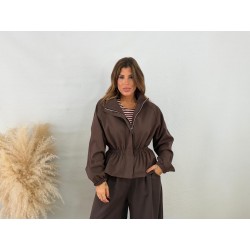 Chaqueta rizos marrón