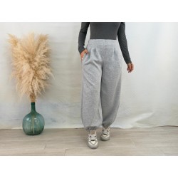 Pantalón pinza chándal gris
