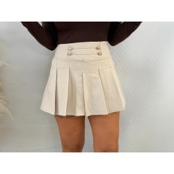 Falda pantalón tablas beige