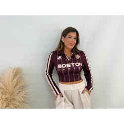 Polo rayas Boston burdeos
