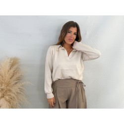 Jersey polo beige